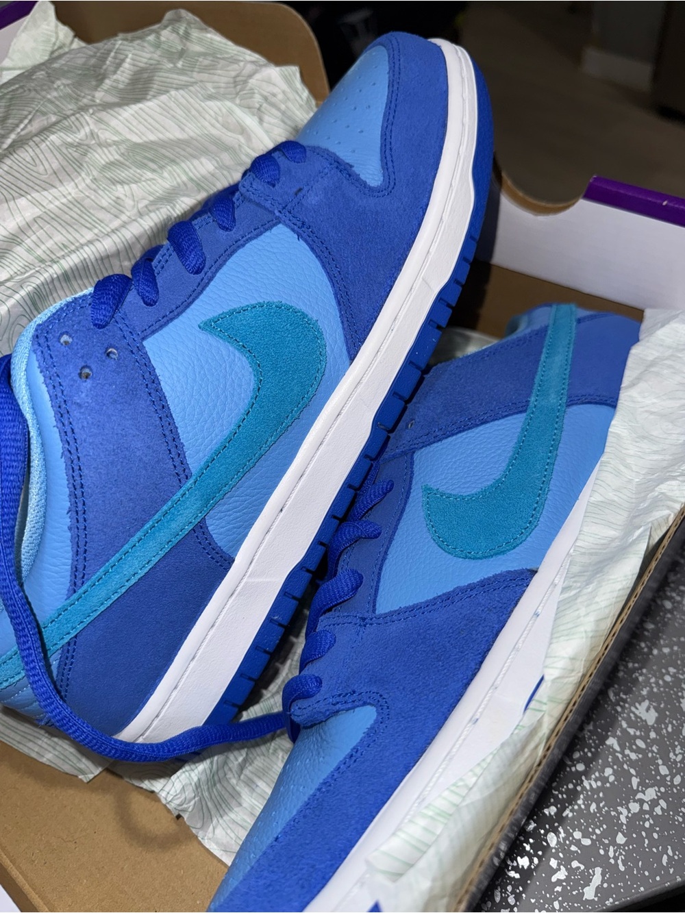 Nike Blue Low-Top Sneakers with Teal Swoosh
